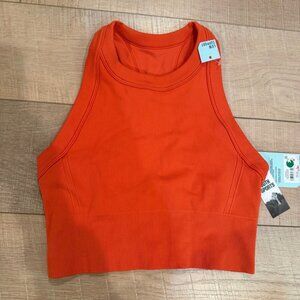 DSG WOMENS ORANGE RACER BACK SPORTS BRA TANK NEW SMALL HIGH NECK